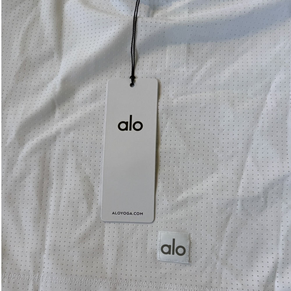 ALO Yoga Mesh Cropped Mirage Tee - Picture 4 of 11
